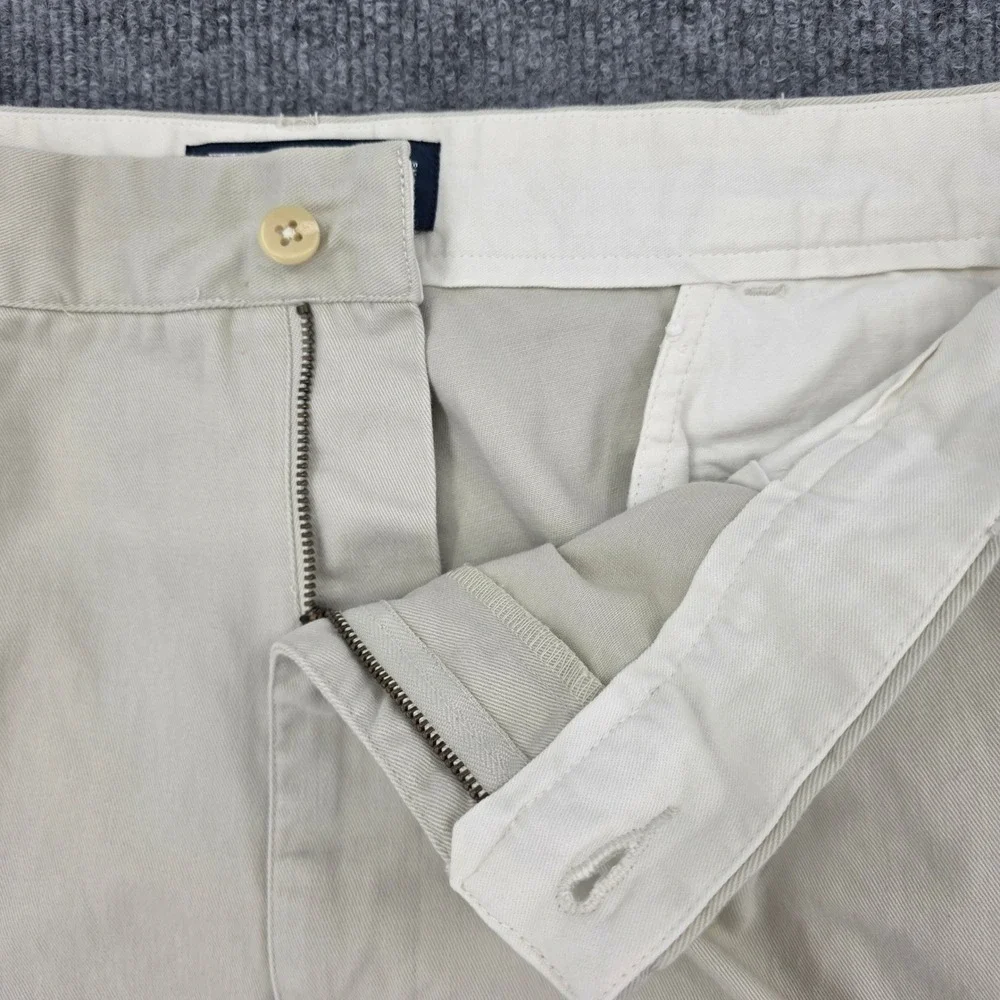 Polo Ralph Lauren Hammond Pant Mens 40x32 Khaki Tan Pleated Cuffed Cotton Chinos